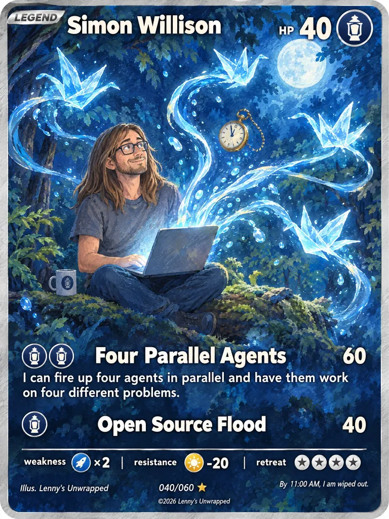 Simon Willison — trading card